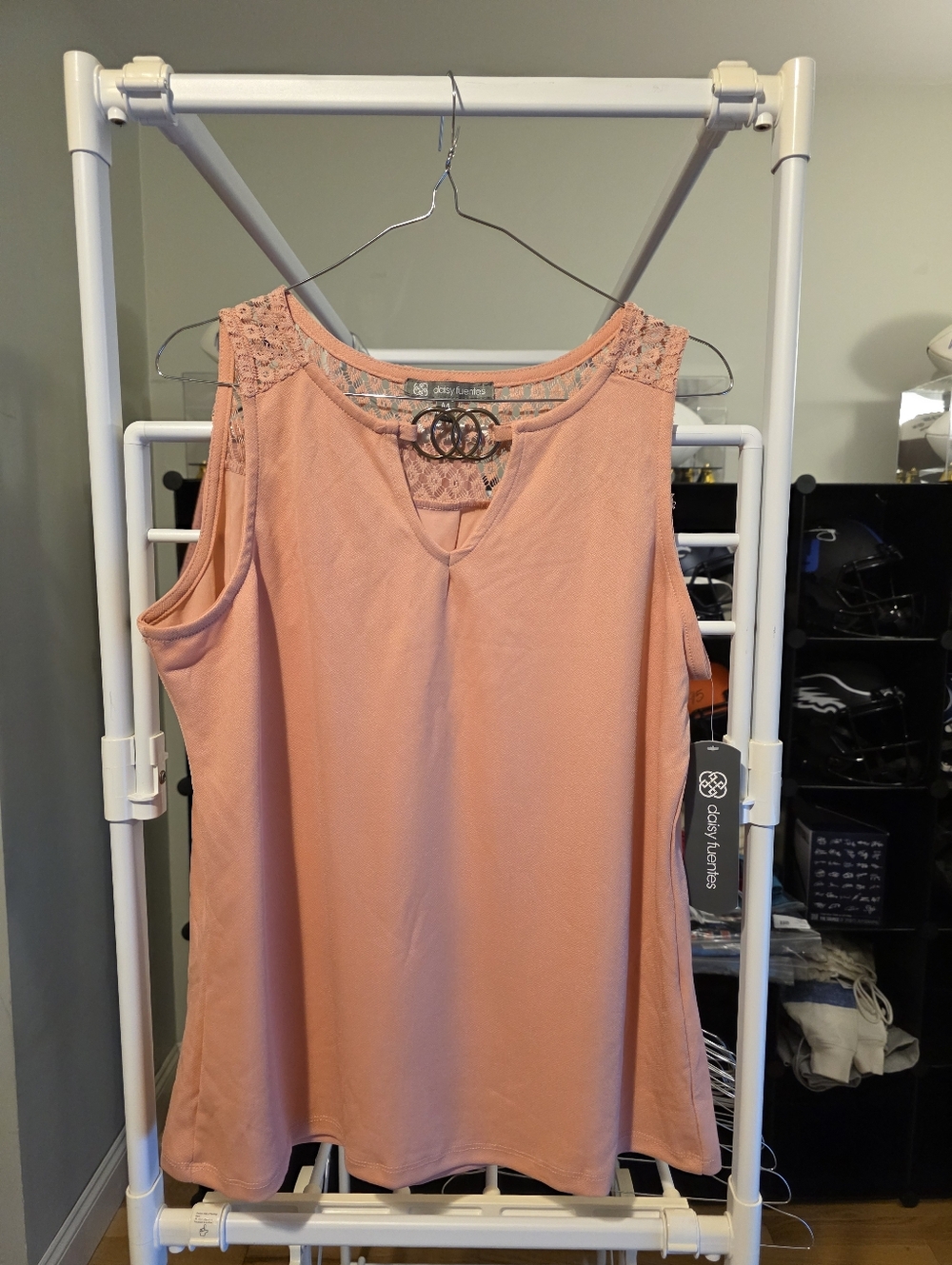 Womens Pink Sleeveless Top Blouse